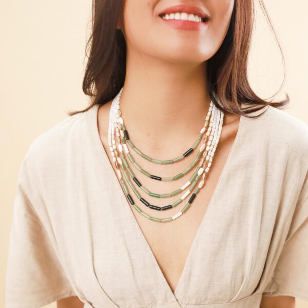 【NATURE BIJOUX | ナチュール・ビジュー】MENTHE A L'EAU_15--42410｜５連ネックレス